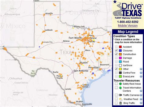 Challenges of implementing MAP Texas Road Conditions Map Live